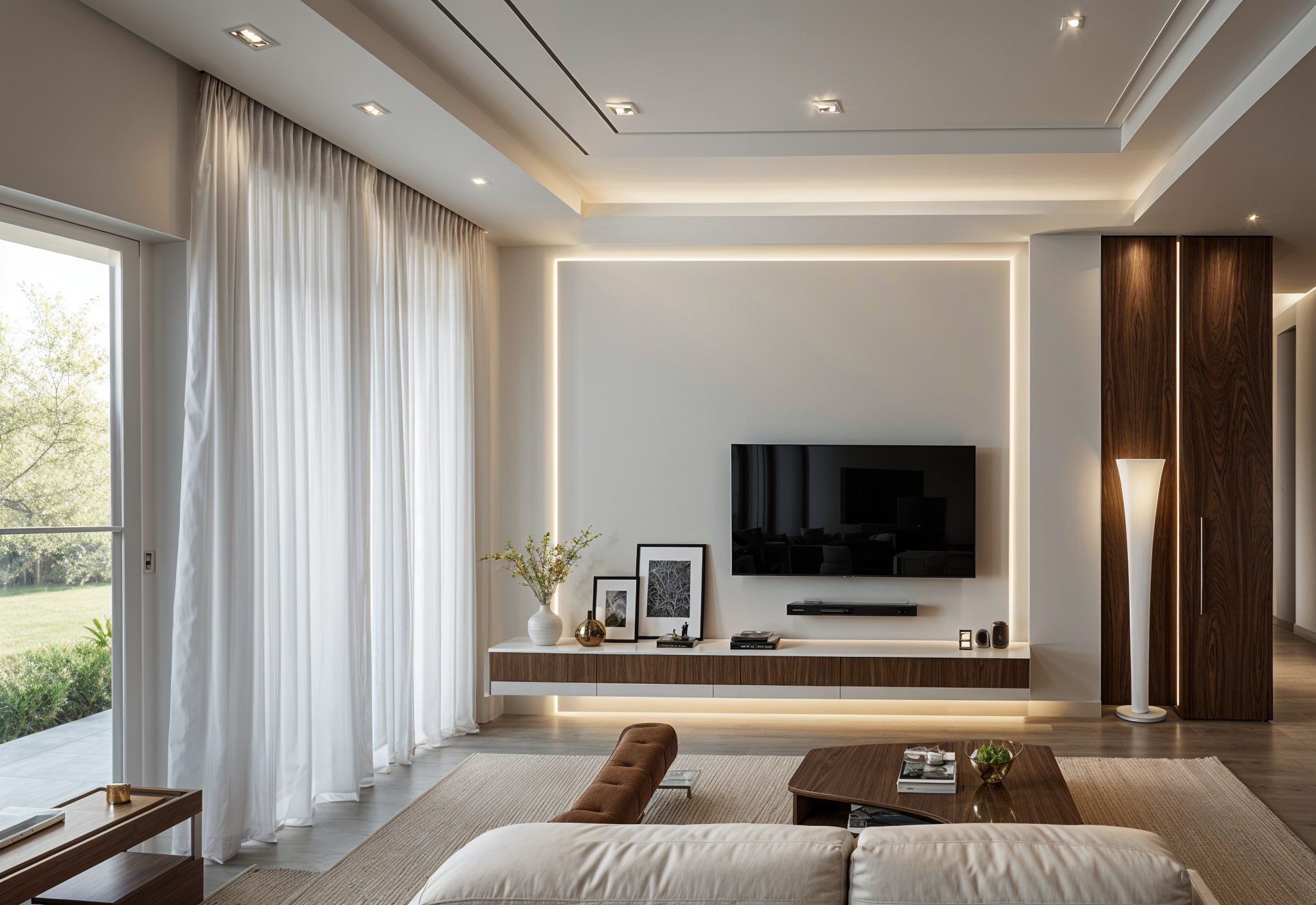 Elegant living room designed by Elysian Architekts